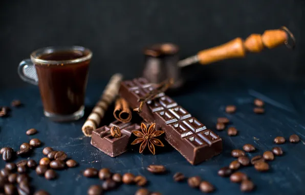 Picture coffee, chocolate, grain, Turk