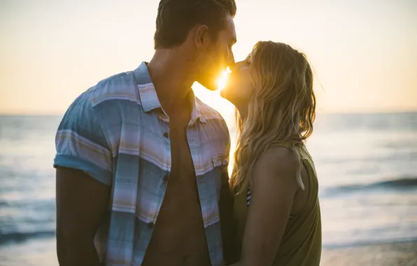 Girl, sunset, woman, pair, male, guy, lovers