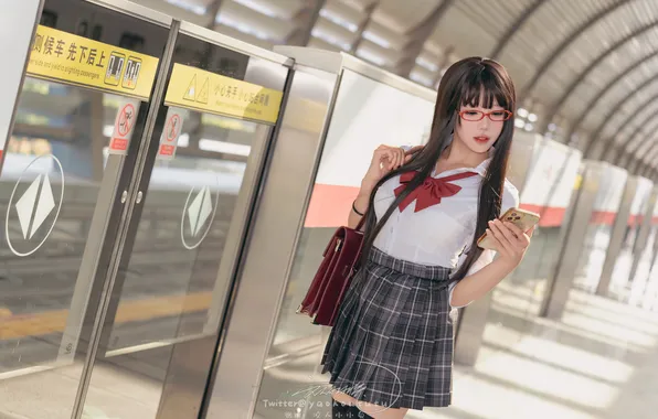 Picture Asian, long hair, model, women, cosplay, dark hair, uniform, Nian Tuanzitu