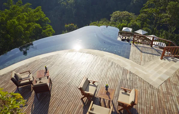 Picture furniture, terrace, pool