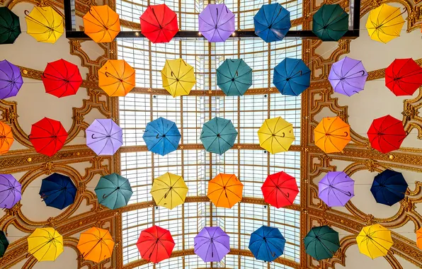 Umbrellas, the ceiling, umbrellas