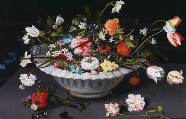 Picture, vase, Jan Brueghel the younger, Still life with Flowers
