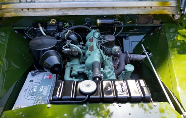 1948, retro cars, Utility, under the hood, retro cars, Land Rover 80, Land Rover 80 …