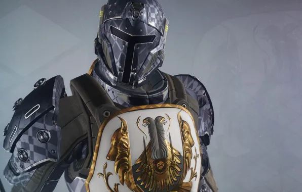 Background, warrior, art, helmet, armor, coat of arms, Destiny