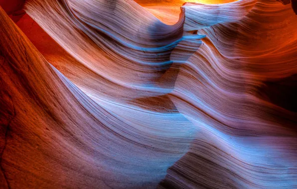 Picture light, nature, rocks, texture, USA, antelope canyon