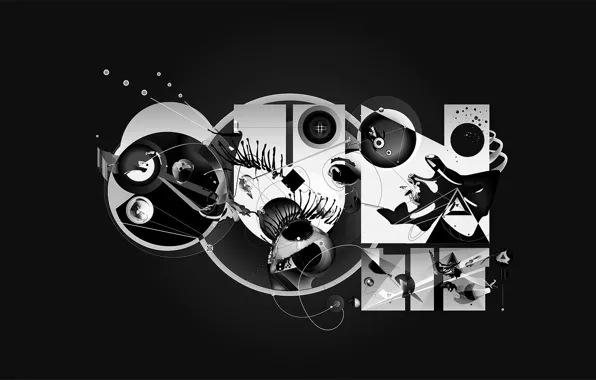 Picture circles, design, black and white