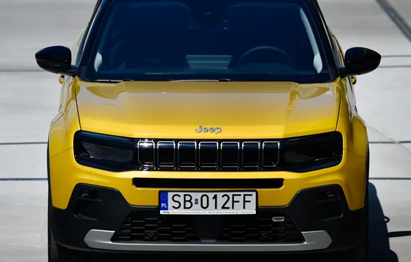 Picture Jeep, front view, Jeep Avenger, yellow