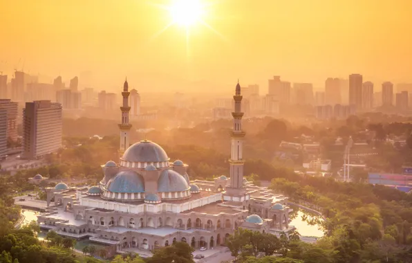 Picture landscape, city, the city, mosque, landscape, Kuala Lumpur, Malaysia, Kuala Lumpur