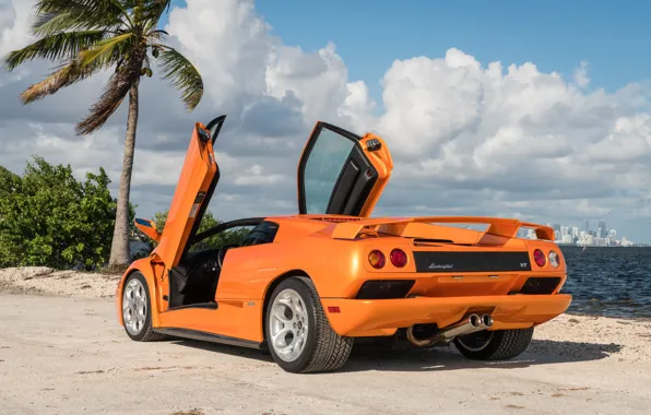 Lamborghini, orange, Diablo, Lamborghini Diablo VT 6.0