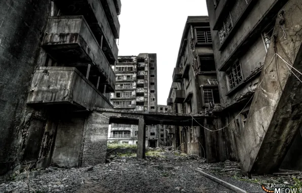 Picture building, home, Japan, abandoned, Japan, architecture, hashima island, Jordy Meow