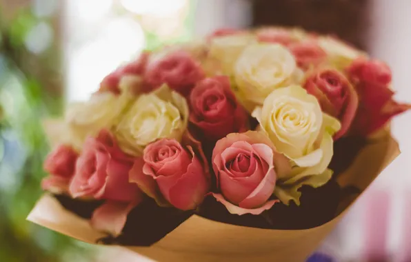 Flowers, roses, bouquet