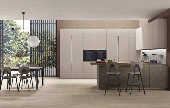Style, Villa, interior, Italy, kitchen, dining room, dining area, Italian design