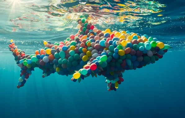 WATER, AIR, BALLS, SURFACE, SHARK