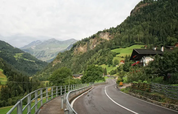 Wallpaper mountains, nature, photo, the fence, road, Italy, San ...