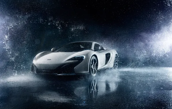 McLaren, Frozen, Front, Water, White, Supercar, 650S, Ligth