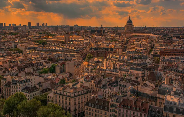 Picture France, Paris, home, the evening, panorama