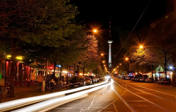 Night, Germany, night, Berlin, germany, berlin