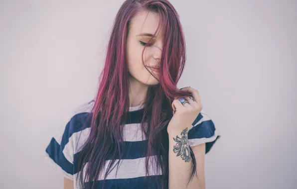 Picture girl, hair, colored, portrait