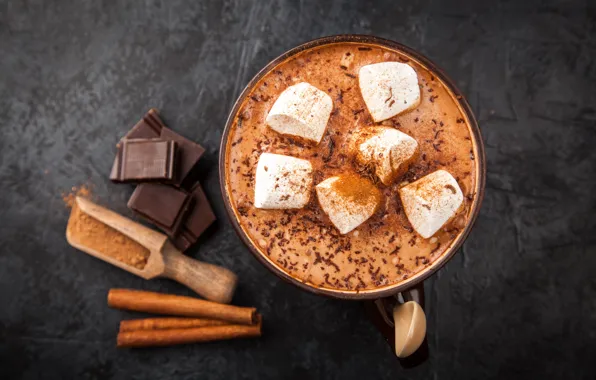 Picture chocolate, Cup, hot, cup, cocoa, drink, marshmallows, chocalate