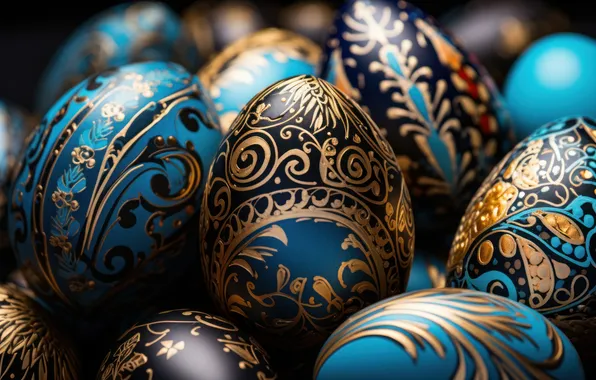 Holiday, pattern, eggs, spring, Easter, ornament, painting, painted