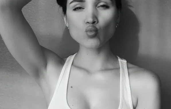 Look, portrait, black and white, lips, Serge Smelyan