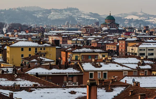 Picture winter, snow, home, Italy, Winter in Bologna