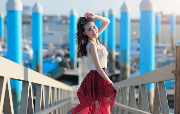 Summer, look, girl, face, Asian