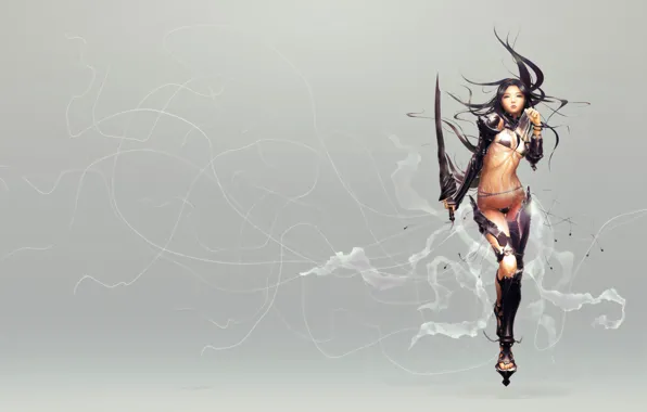 Girl, sword, armor