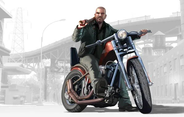 The game, motorcycle, GTA