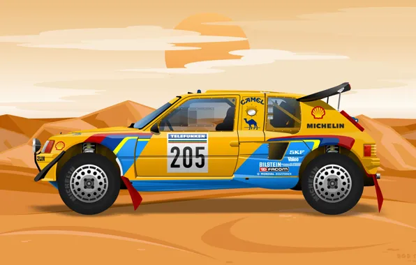 Peugeot, race car, group b, Rally Dakar, t16