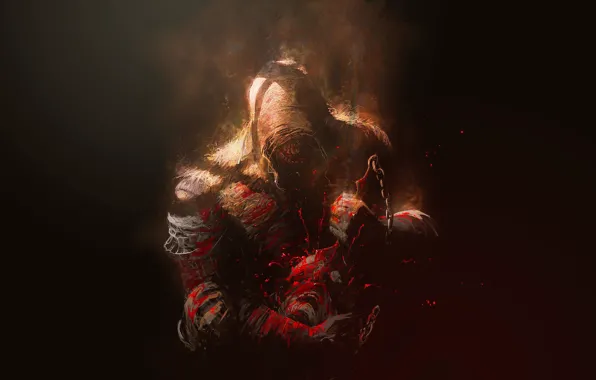 Picture blood, art, pain, Mortal Kombat, Scorpion, Fatality
