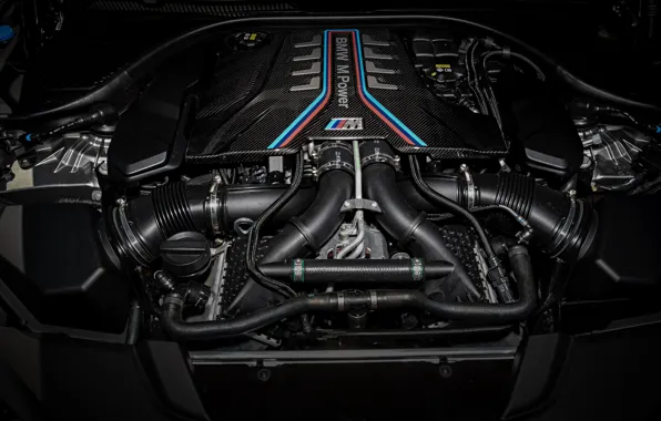Engine, BMW, motor, 2018, Biturbo, 625 HP, M5, V8