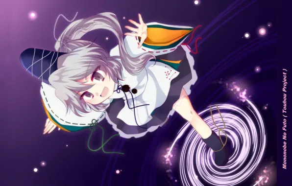 Hat, lights, priestess, grey hair, on one leg, Touhou Project, Project East, circles on the …