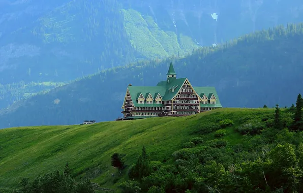 Forest, mountains, home, the hotel