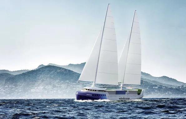 Sea, the way, movement, the wind, coast, sailboat, yacht, sails