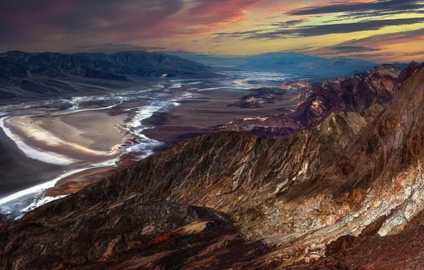 The sky, mountains, rocks, horizon, Death Valley, beautiful landscape, Incredibly beautiful, Shvartsman Evgeny