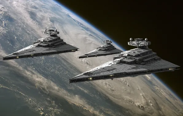 Space, planet, Star Wars, Star wars, Imperial star destroyer