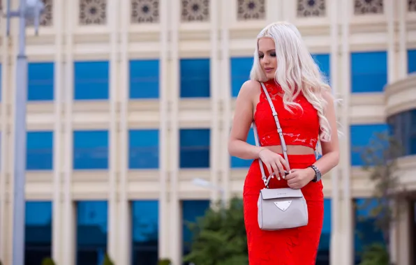 Girl, face, style, skirt, blonde, bag, beauty, the beauty