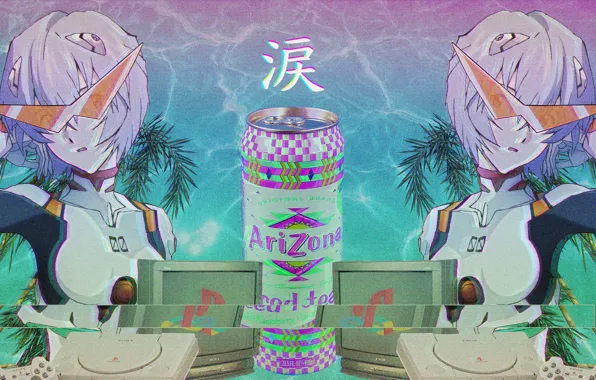 Anime, sad, Chinese, Vaporwave, Glitch, Chine