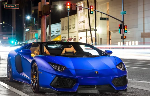 Roadster, Lamborghini, LP700-4, Aventador, matte blue