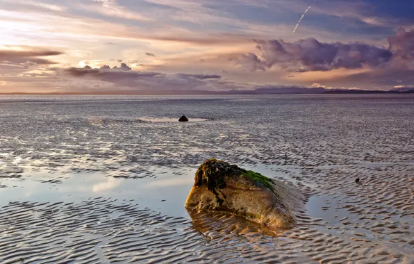 Picture sea, beach, the sky, clouds, stone