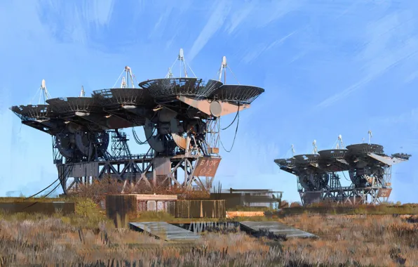 Construction, telescope, Playground, Pluto-M Complex, radiotelescope