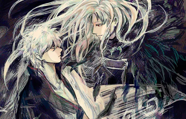 Hair, anime, art, guys, Gintama, Gintoki