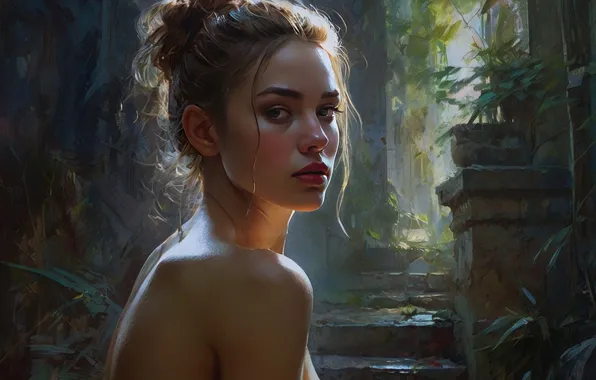 Picture girl, beautiful, sweet, ai art
