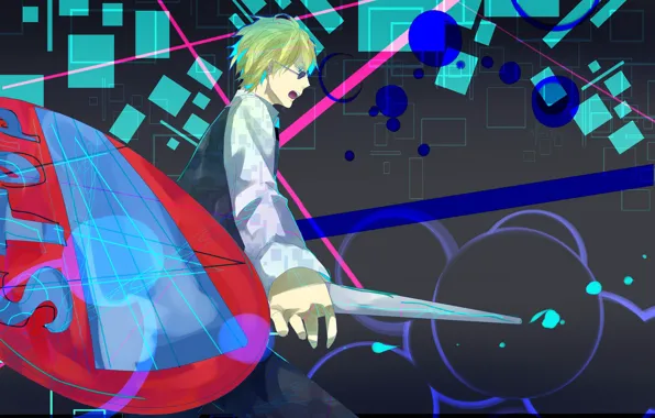 Abstraction, guy, road sign, Durarara, Heiwajima Shizuo, Durarara, Shizuo Heiwajima