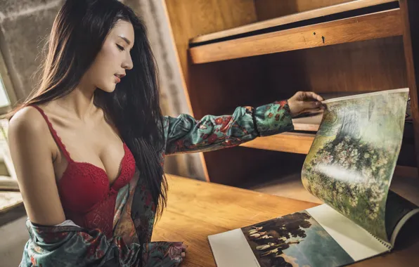 Erotic, girl, interest, linen, album, pictures, Asian, bra