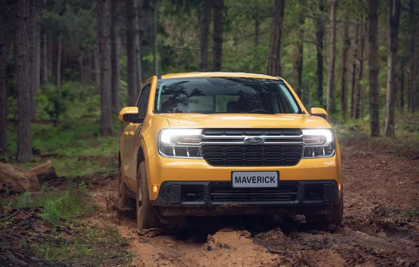 Ford, Yellow, 4x4, Offroad, Mud, Maverick