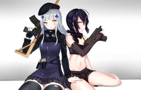 Weapons, girls, anime, art, Girls Frontline, Girls front