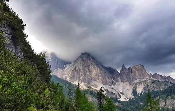 Picture the sky, trees, mountains, clouds, nature, rocks, Italy, Italy