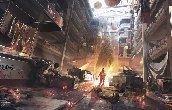 Balls, candles, tree, Ubisoft, The Division